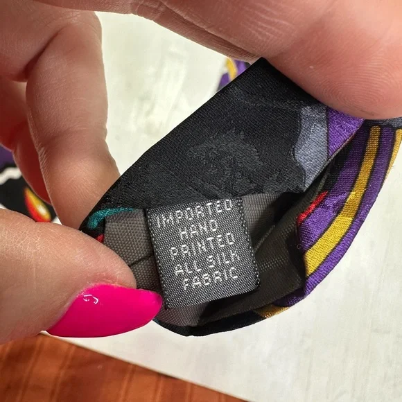 Vintage Jones New York Silk Tie Abstract Geometric Retro Artsy Wide 90s - Picture 7 of 8